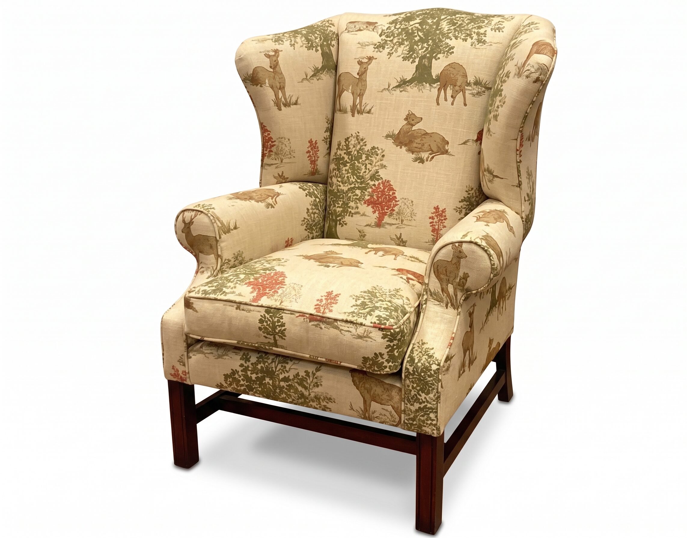 library-chair-animal-fabric
